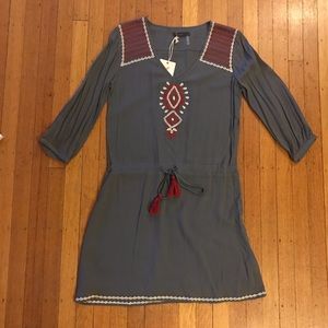 3/4 sleeve patterned dress